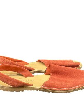 Marypaz Leather Flat Sandals Women’s 8.5 EU 39 Suede Burnt Orange